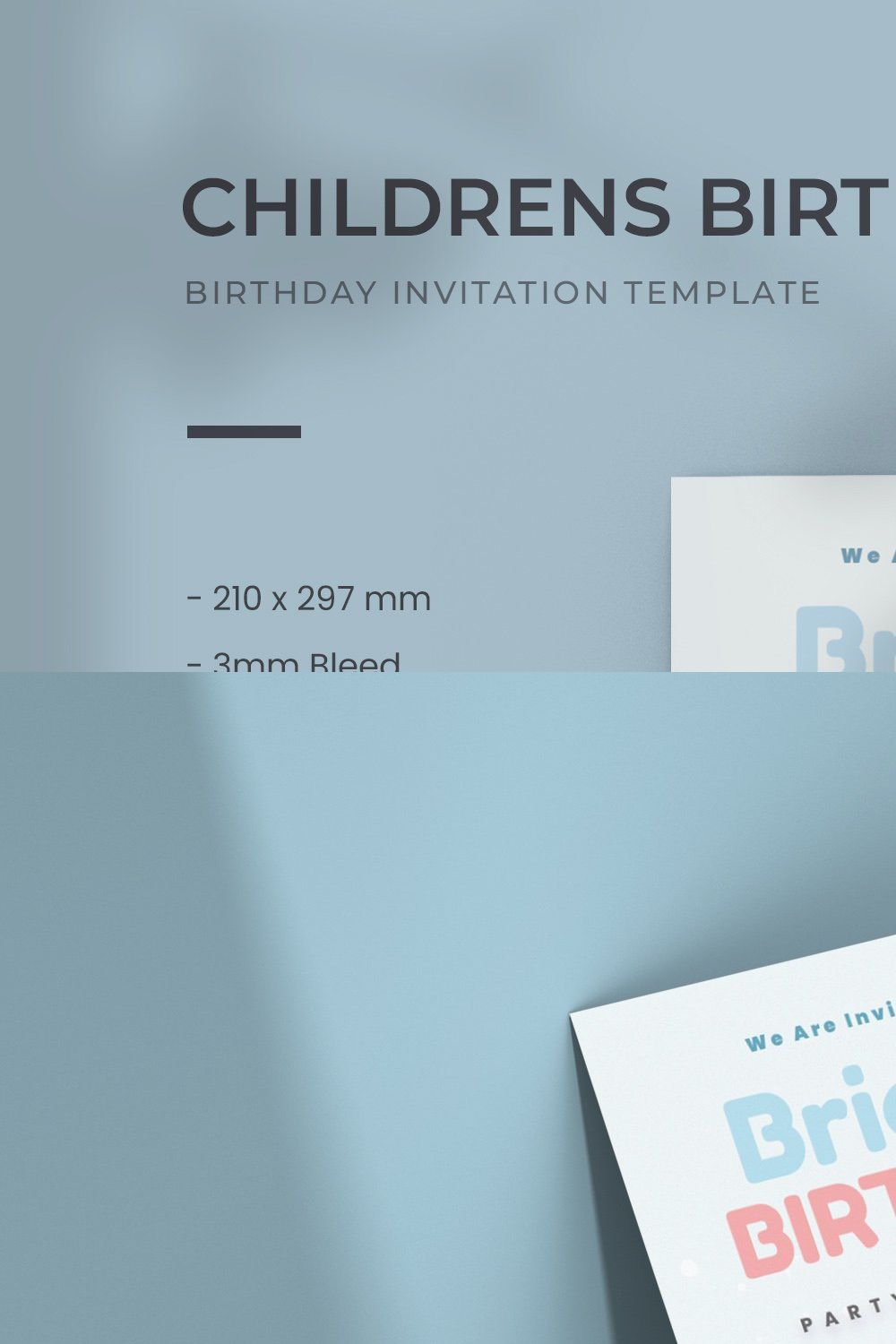 Childrens - Birthday Invitation pinterest preview image.