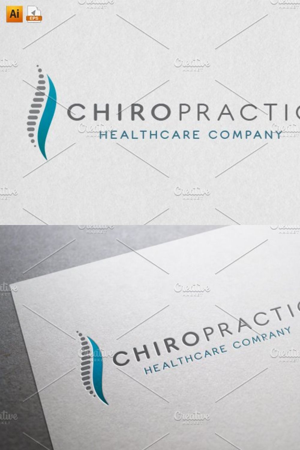 Chiropractic Logo Template pinterest preview image.