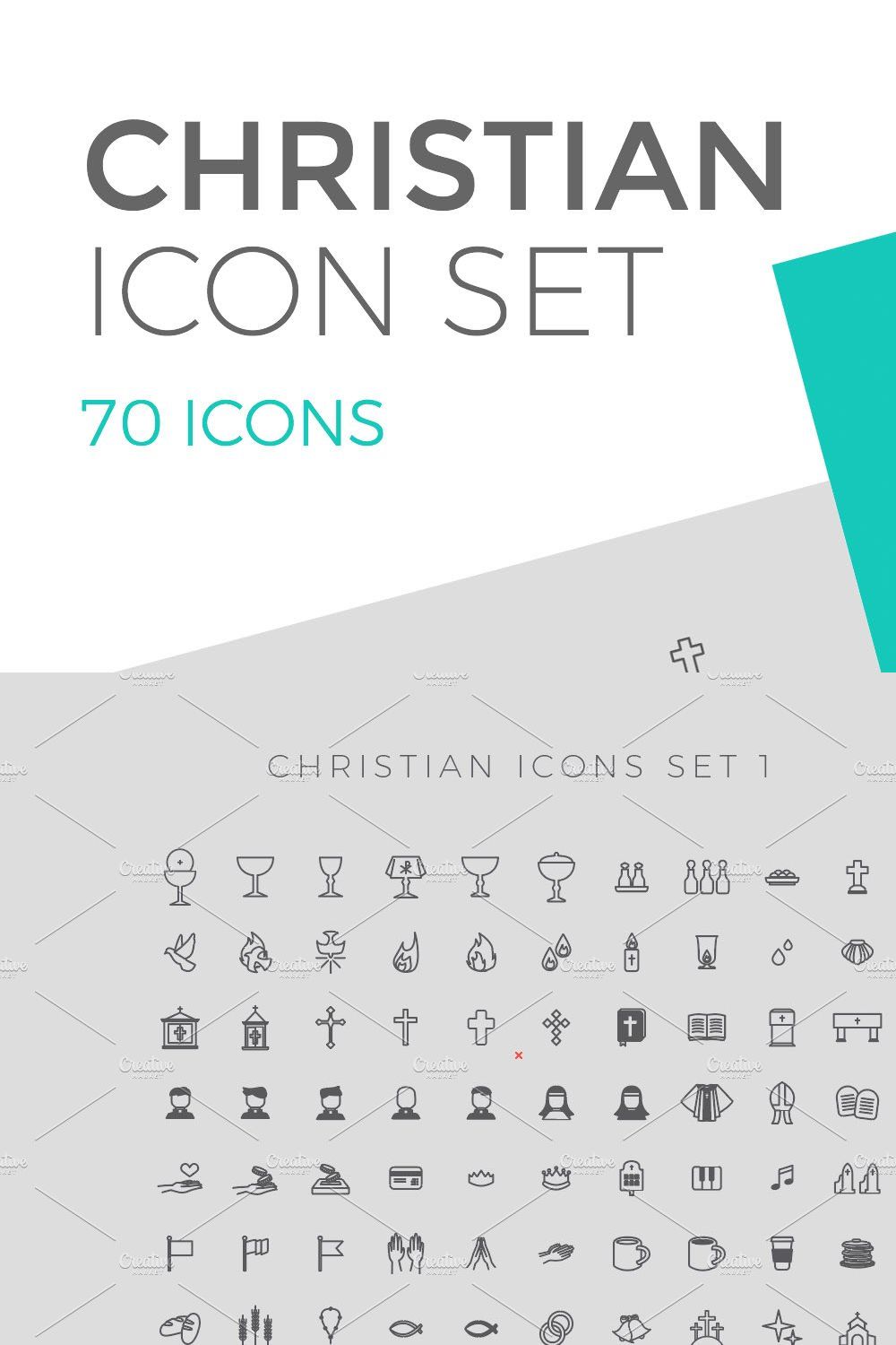 Christian Vector Icons pinterest preview image.