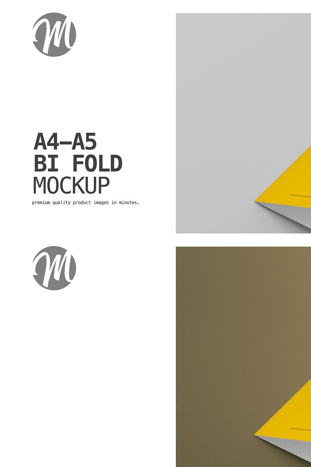 Christmas Bi-Fold A5-A4 Mockup pinterest preview image.