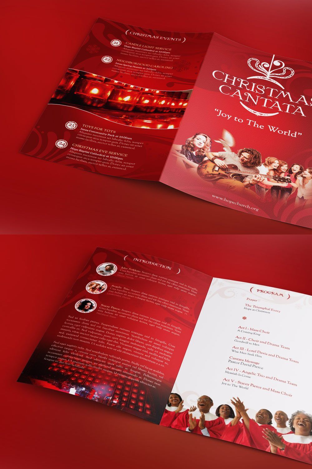 Christmas Cantata Program Template pinterest preview image.