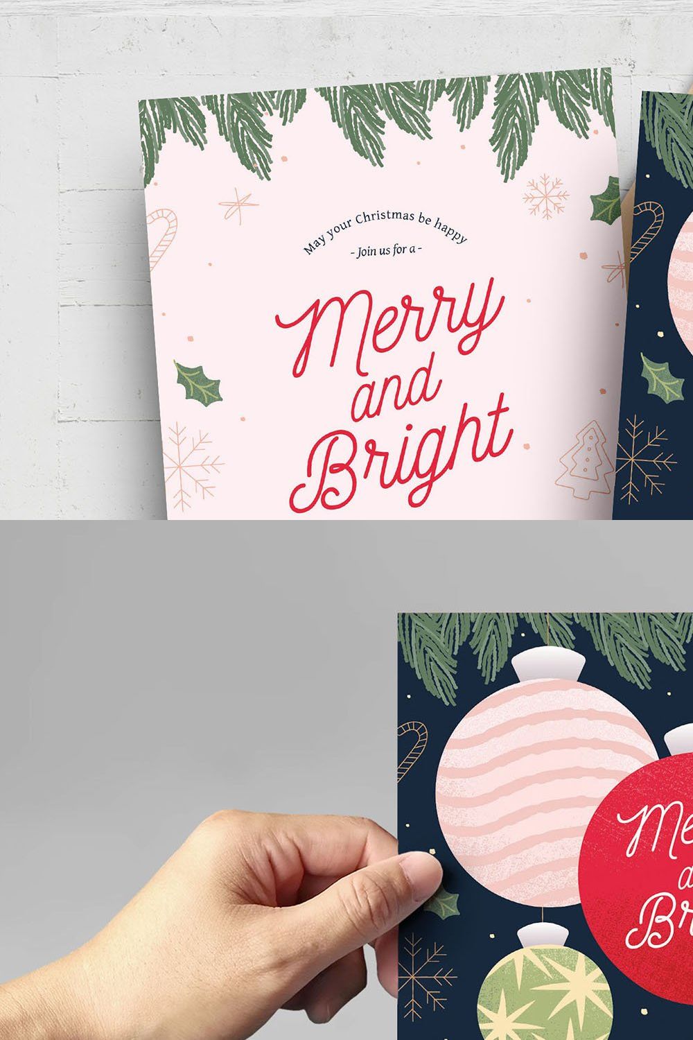 Christmas Card Flyer Template pinterest preview image.