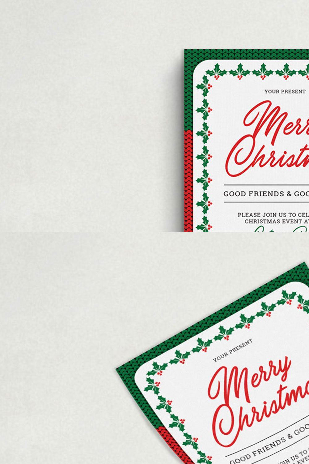 Christmas Invitation pinterest preview image.