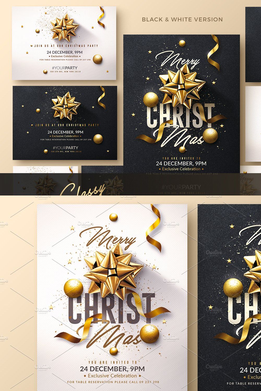 Christmas Invitation - Psd Package pinterest preview image.