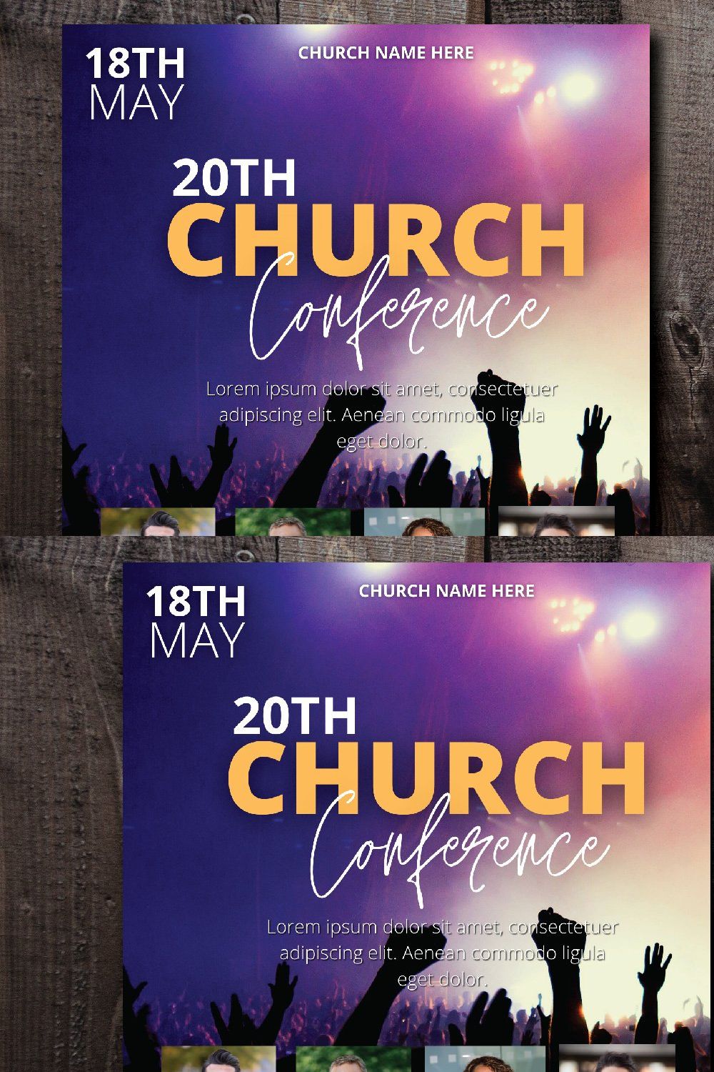 CHURCH CONFERENCE CANVA TEMPLATE pinterest preview image.