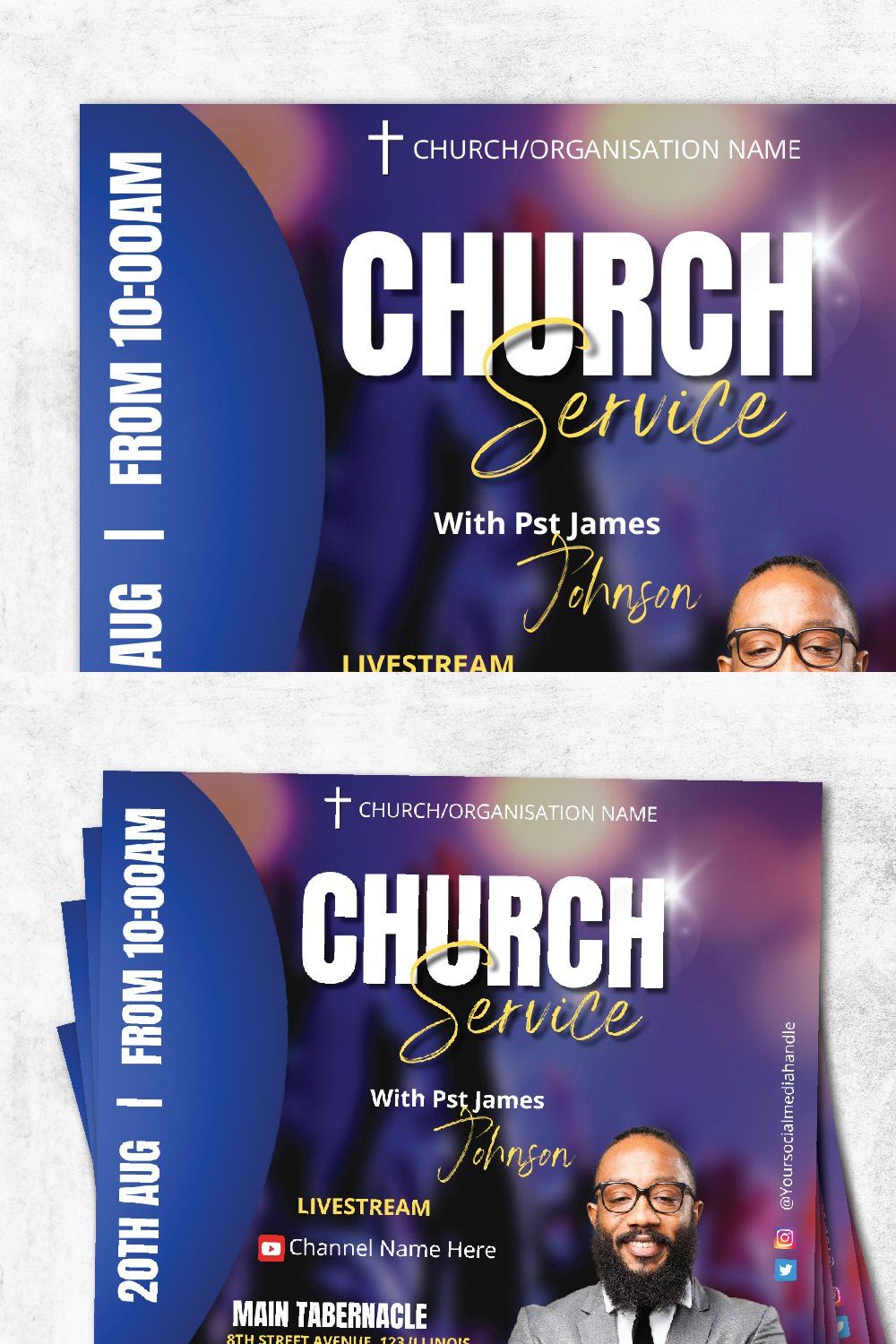 CHURCH FLYER CANVA TEMPLATE pinterest preview image.