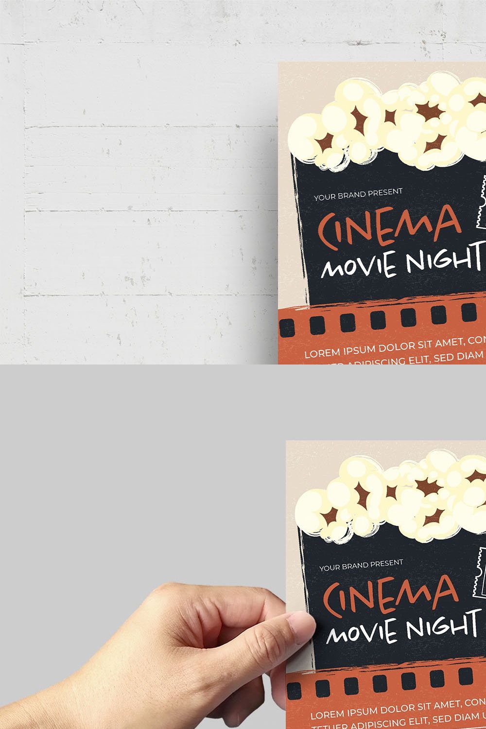 Cinema Night Flyer Template pinterest preview image.