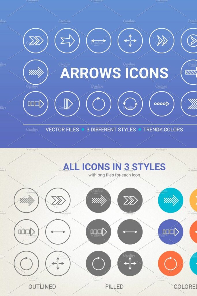 Circle Arrows Icons Masterbundles