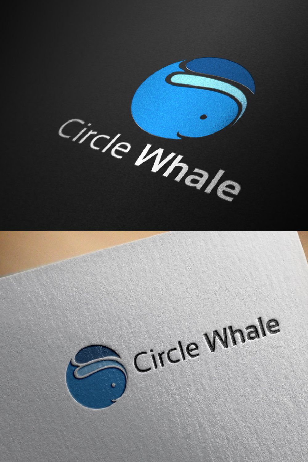 Circle Whale Big Fish Cute Logo pinterest preview image.