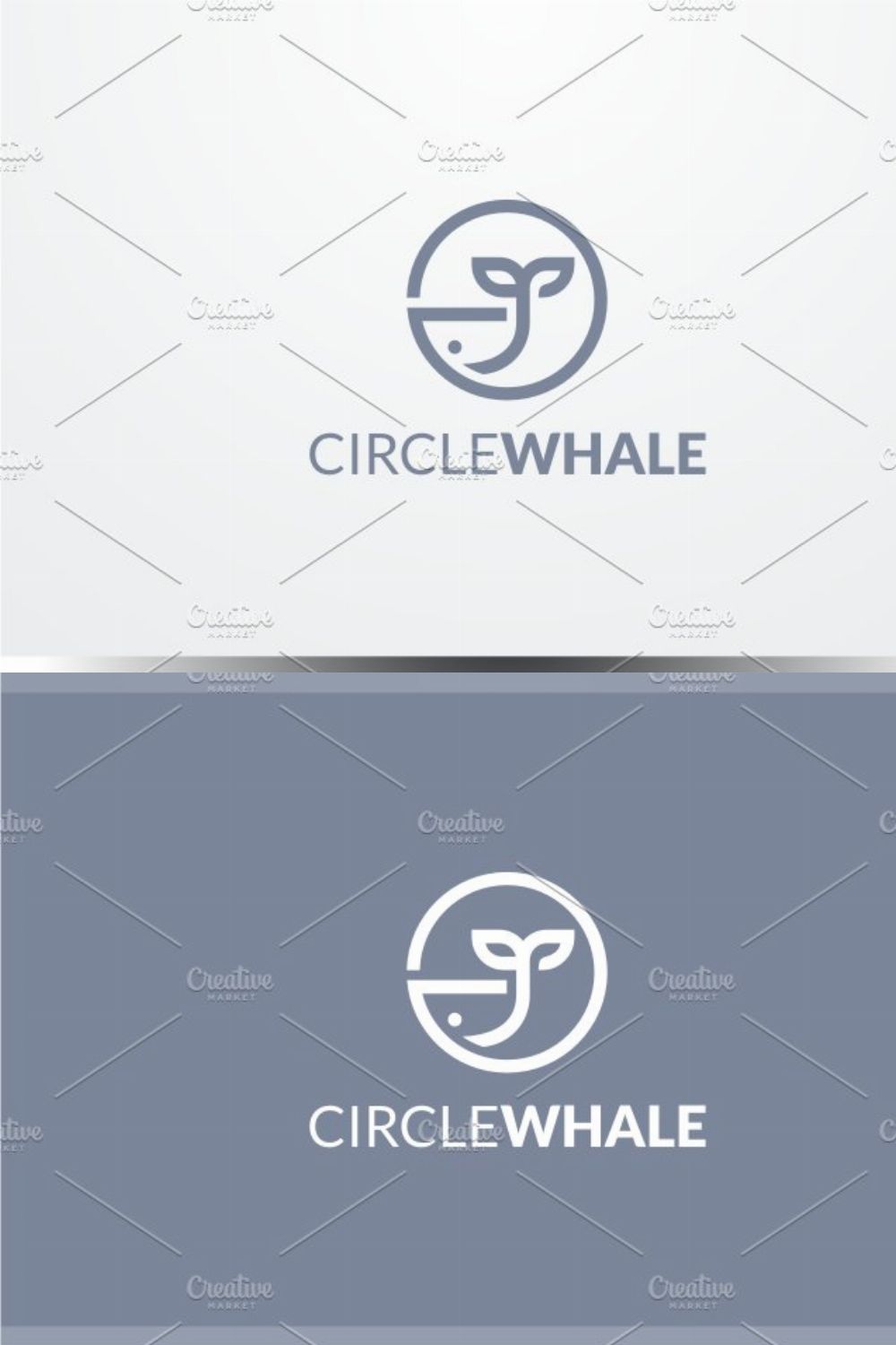 Circle Whale Logo pinterest preview image.