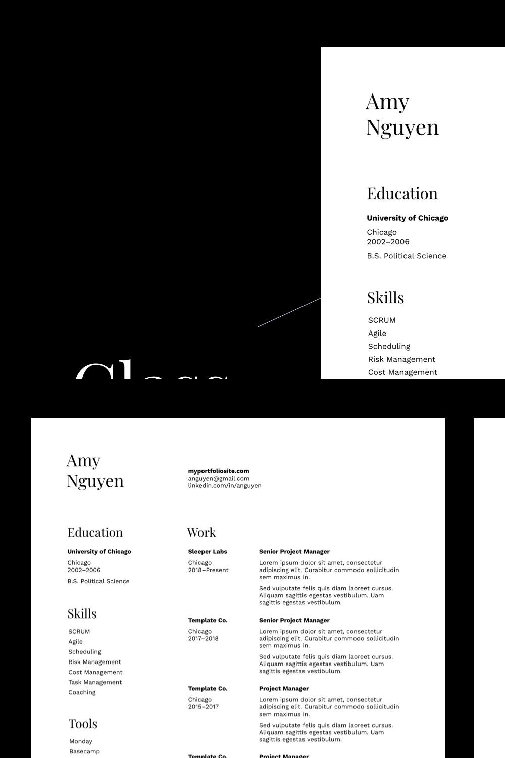 Class - Resume and Cover Letter pinterest preview image.