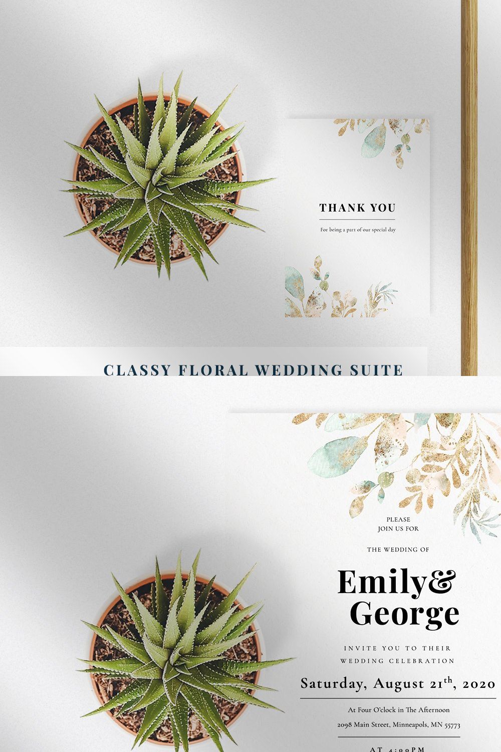 Classy Floral Wedding Suite pinterest preview image.
