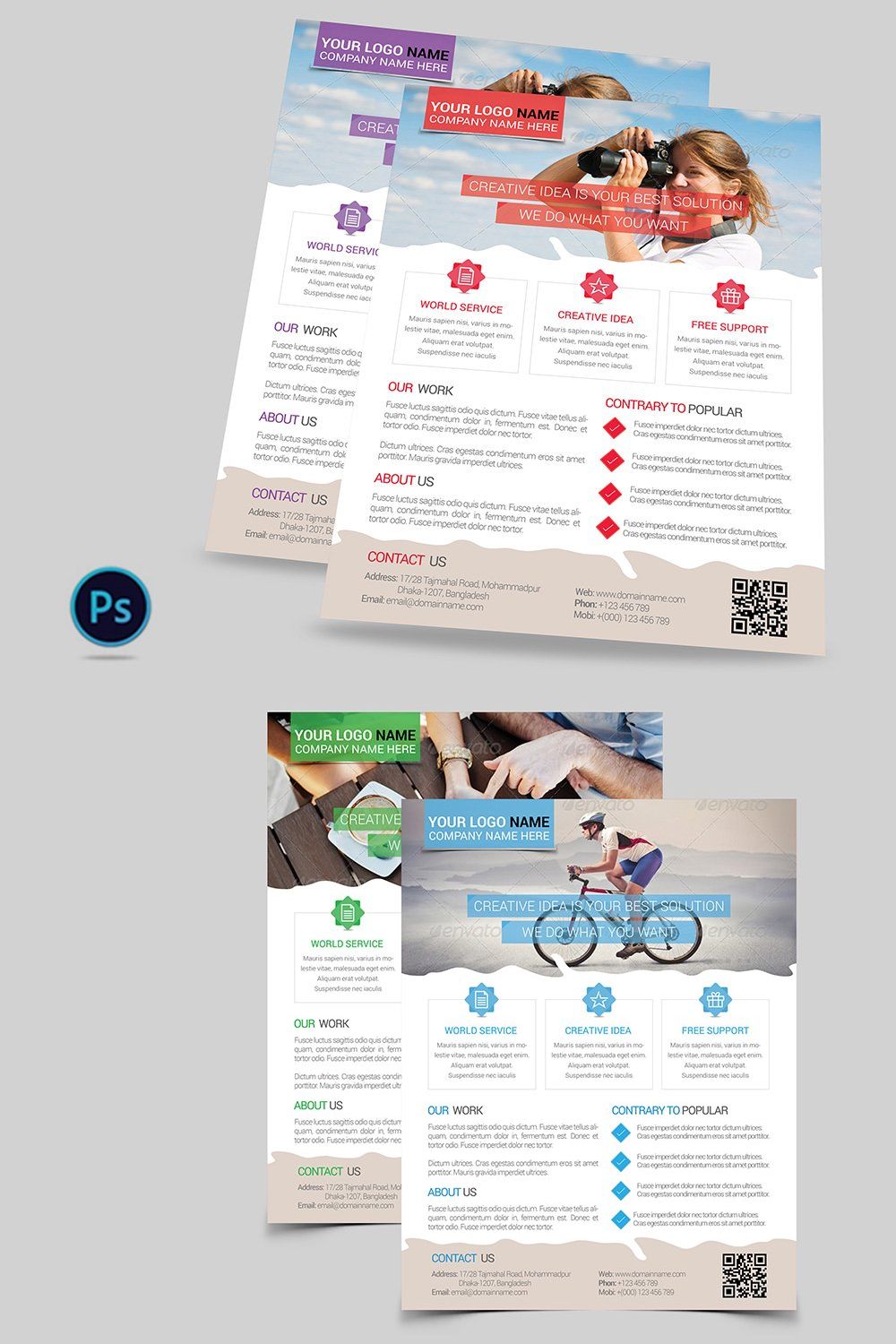 Clean Business Flyer pinterest preview image.