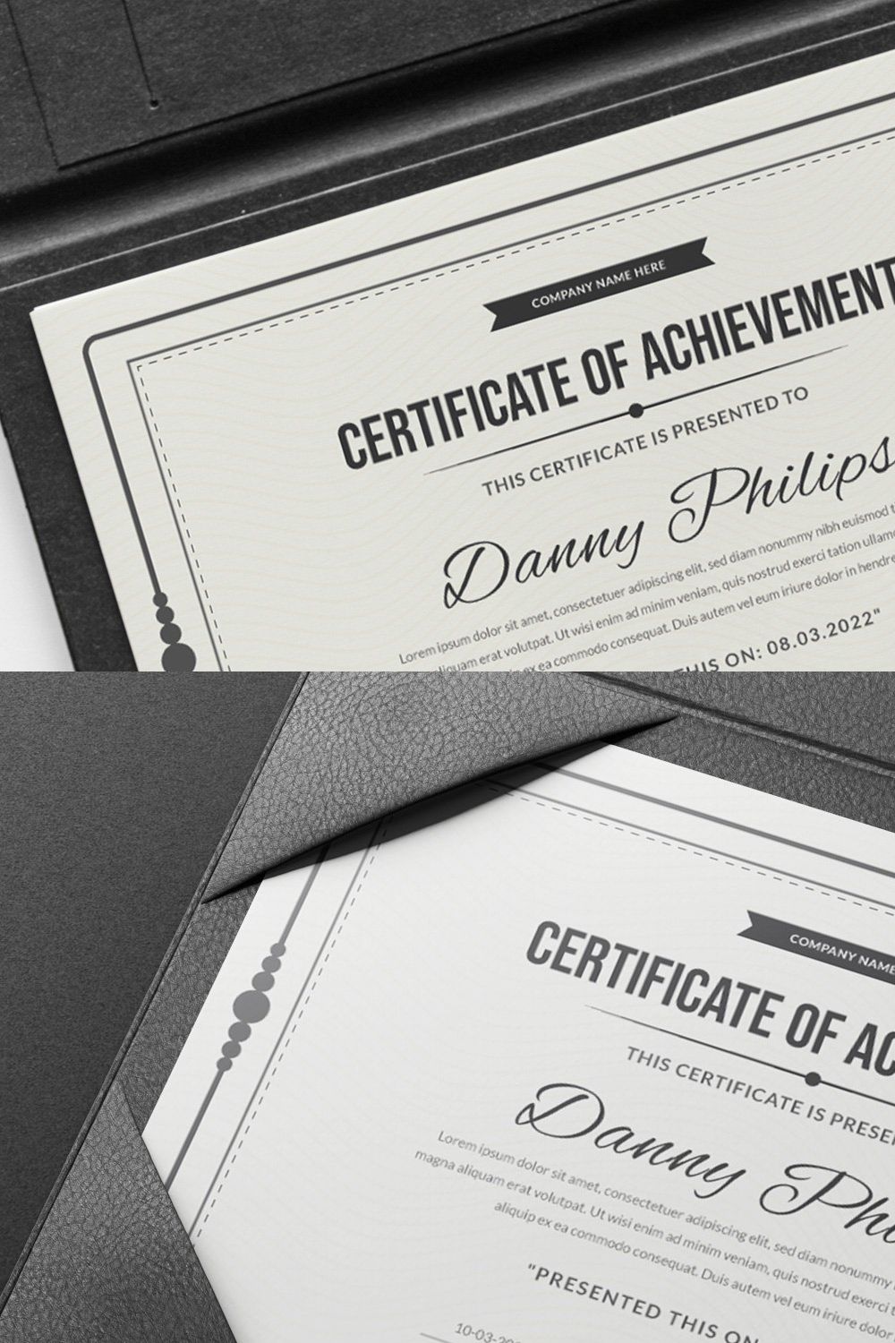 Clean Certificate Template pinterest preview image.