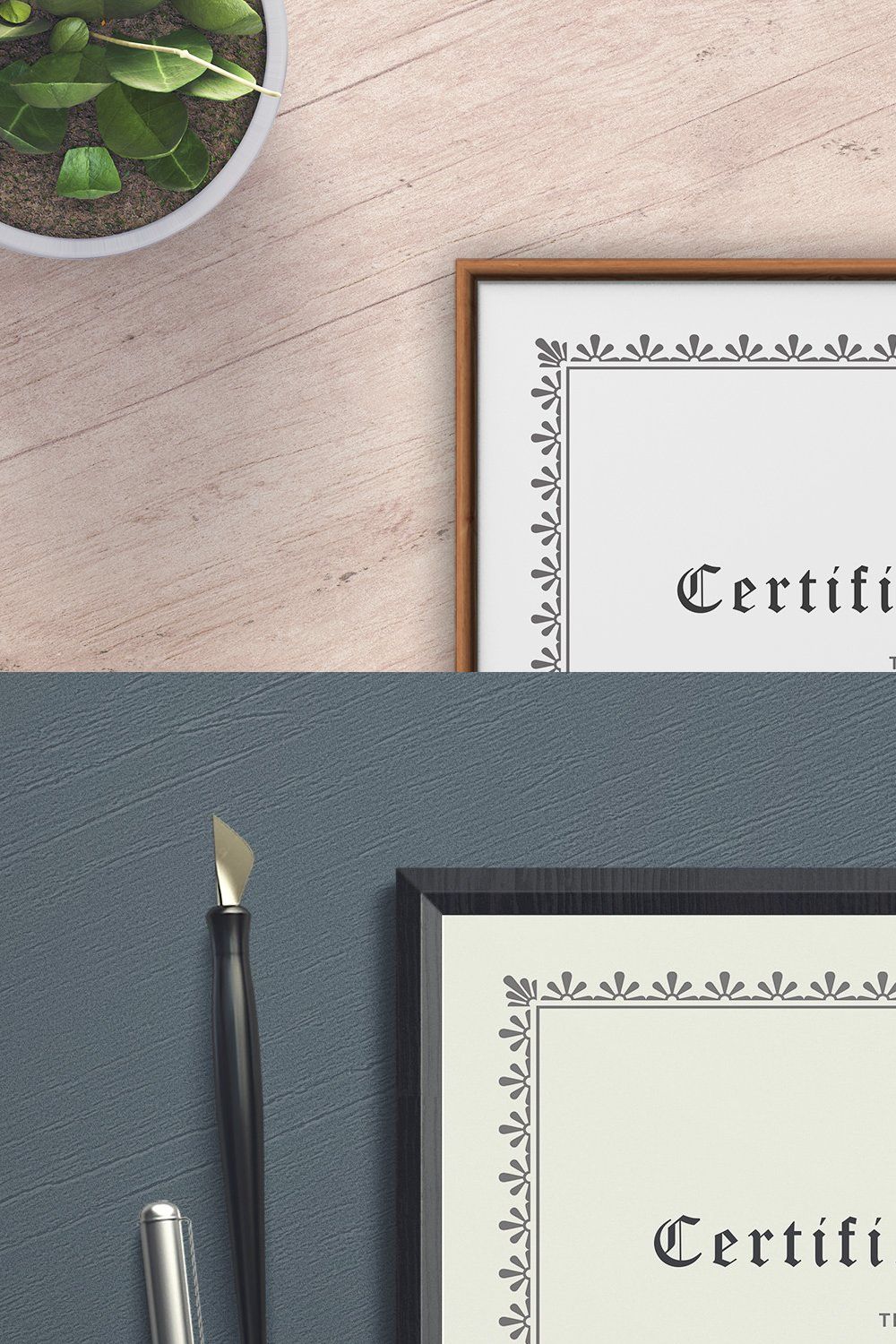 Clean Certificate Template pinterest preview image.