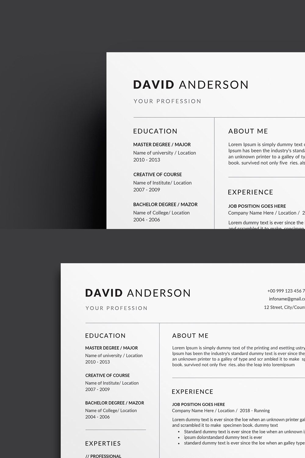 Clean Cv-Resume pinterest preview image.