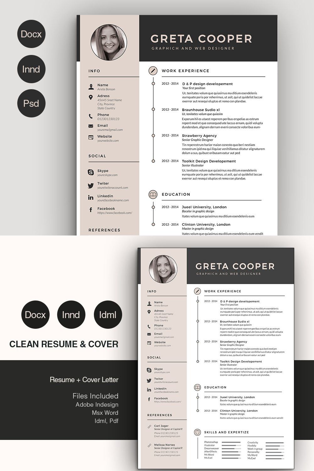 Clean Cv-Resume II pinterest preview image.