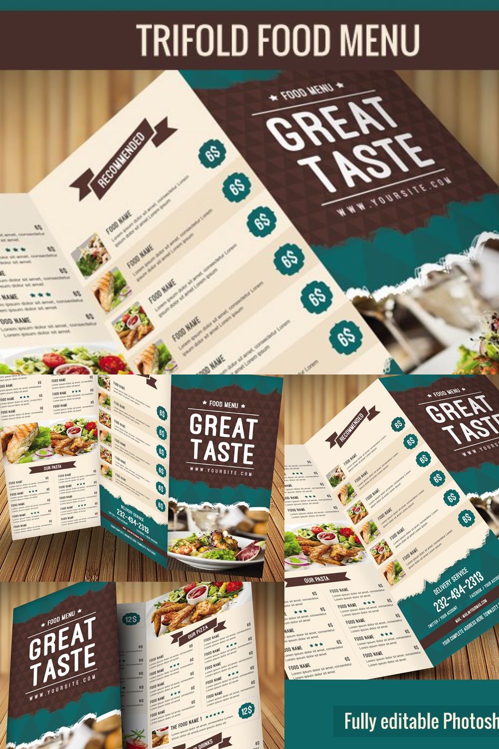 Clean Food Menu pinterest preview image.