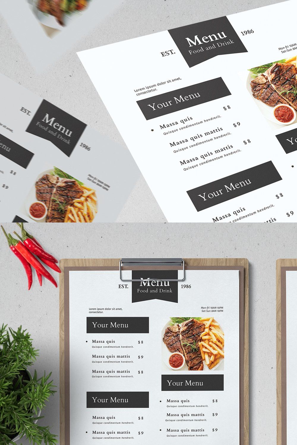 Clean Food Menu pinterest preview image.