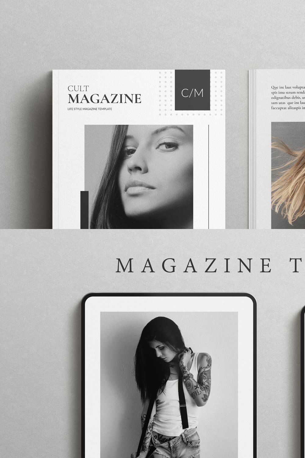 Clean Magazine Template pinterest preview image.