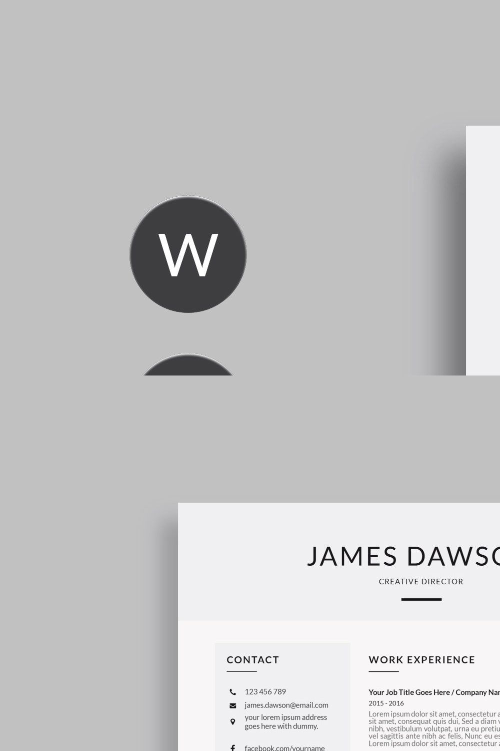 Clean Resume pinterest preview image.