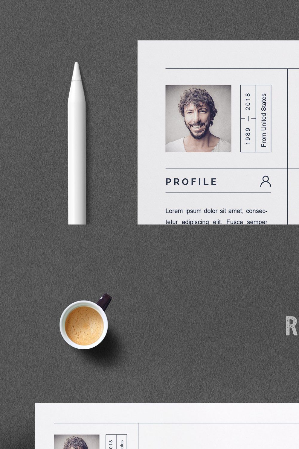 Clean Resume / CV Template pinterest preview image.