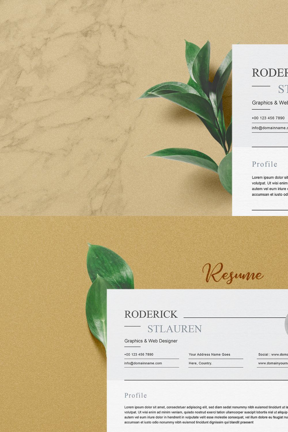 Clean Resume/CV Word pinterest preview image.