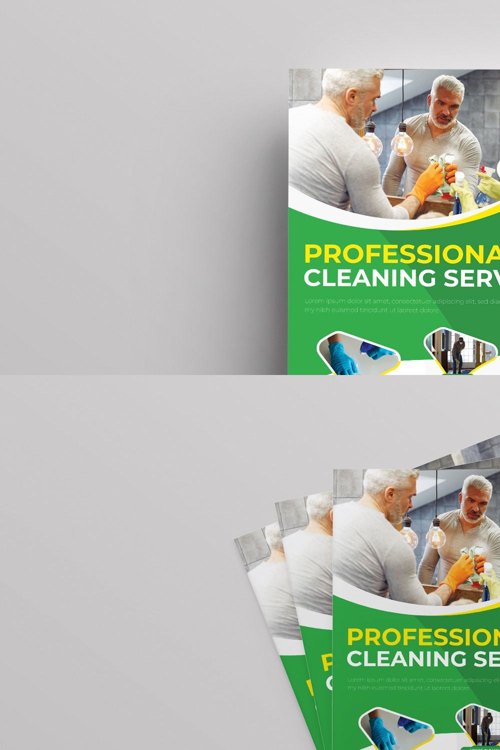 Cleaning Company Services Flyer pinterest preview image.