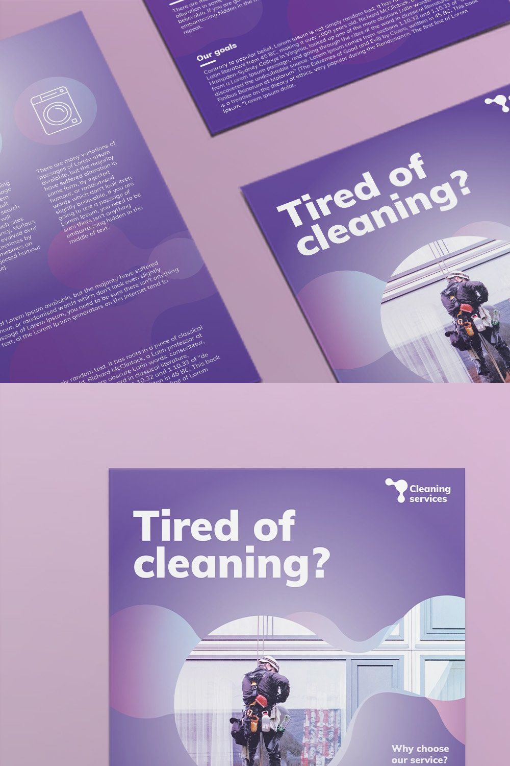 Cleaning Service Flyer pinterest preview image.