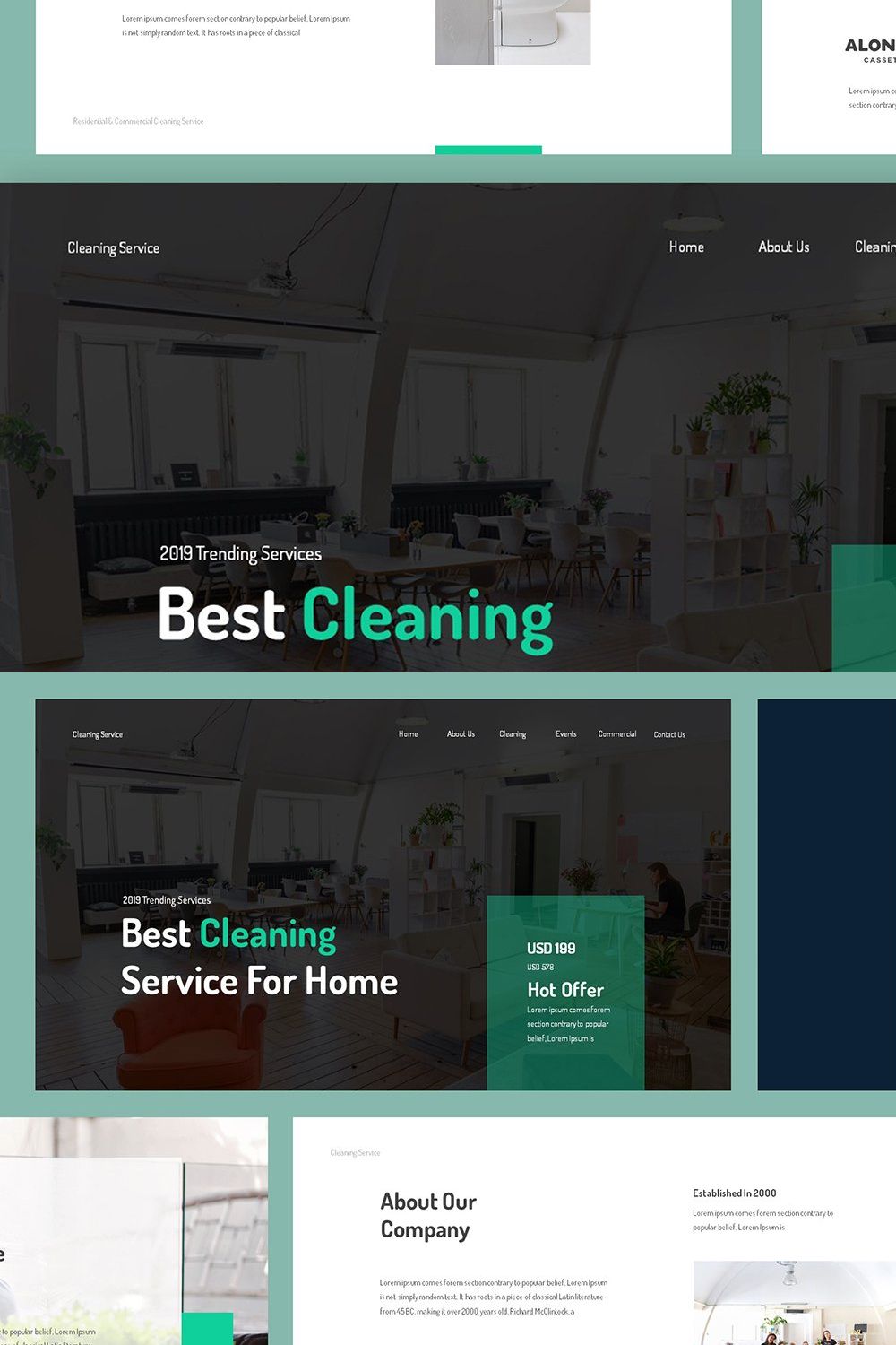 Cleaning Service Google Slides pinterest preview image.
