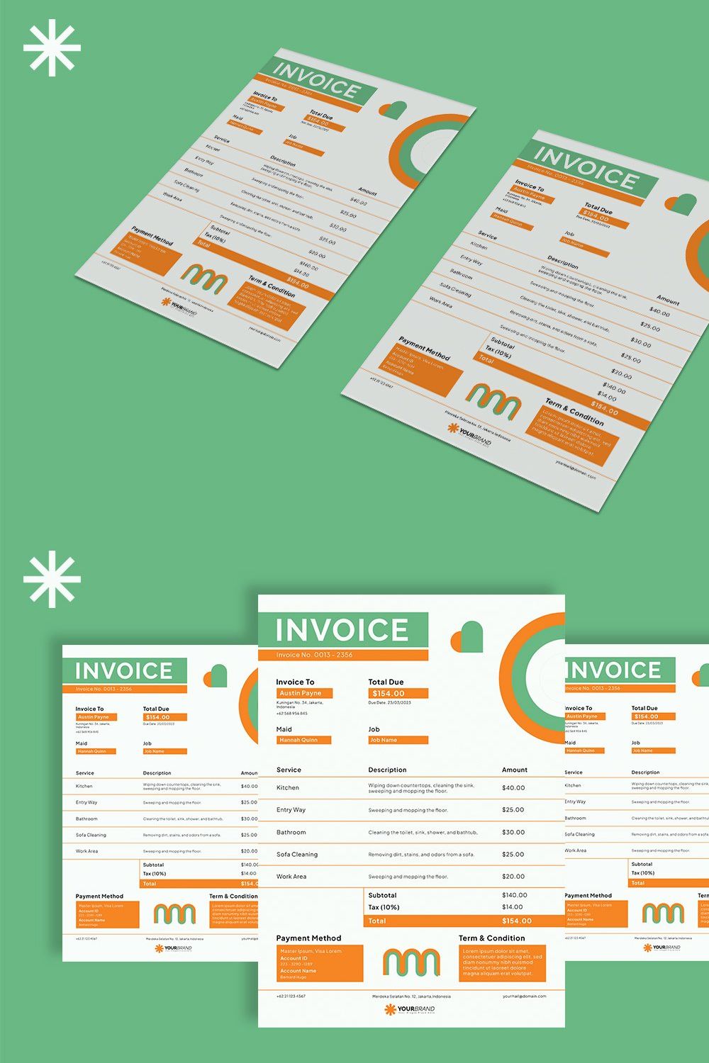 Cleaning Service - Invoice pinterest preview image.