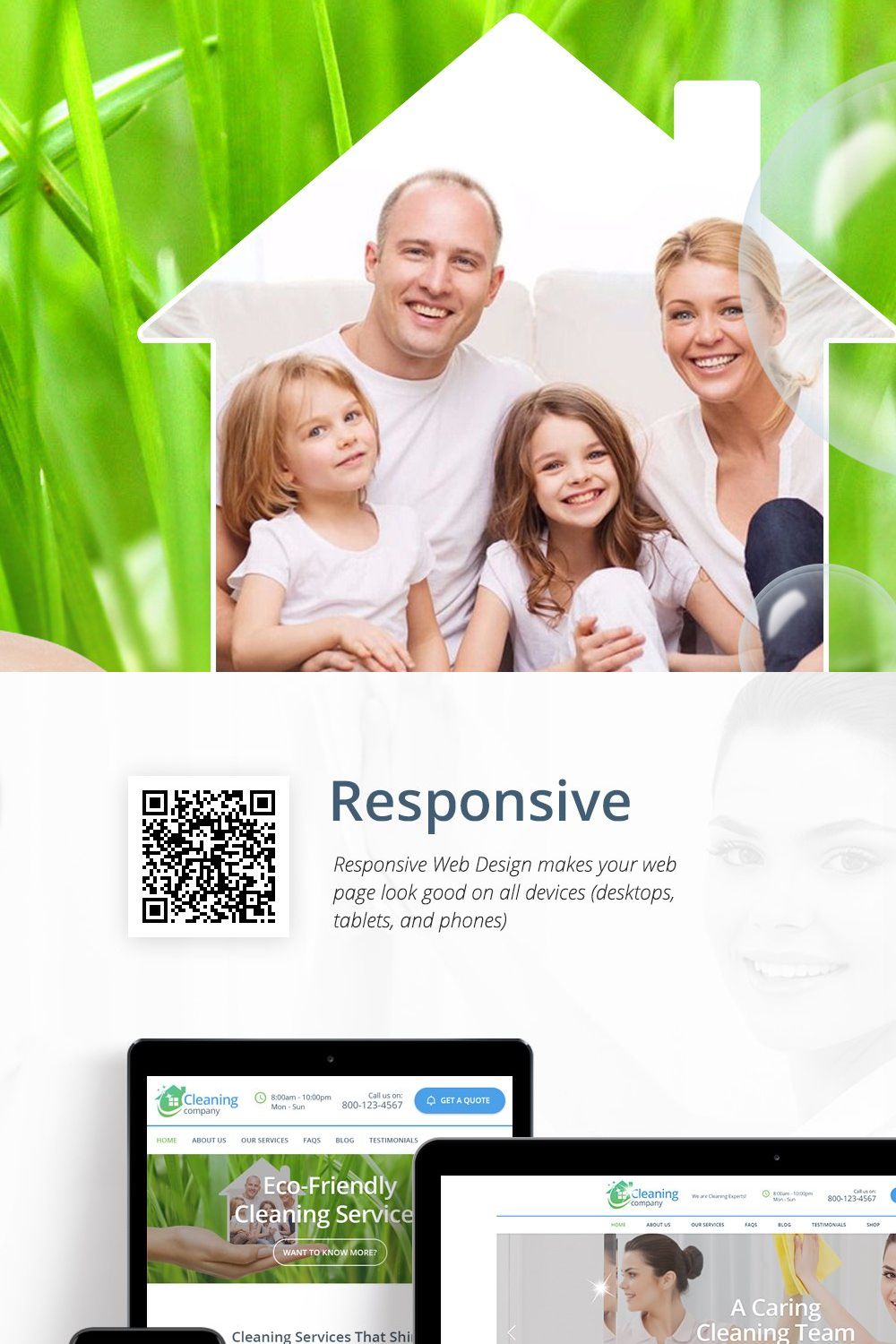 Cleaning Services HTML template pinterest preview image.