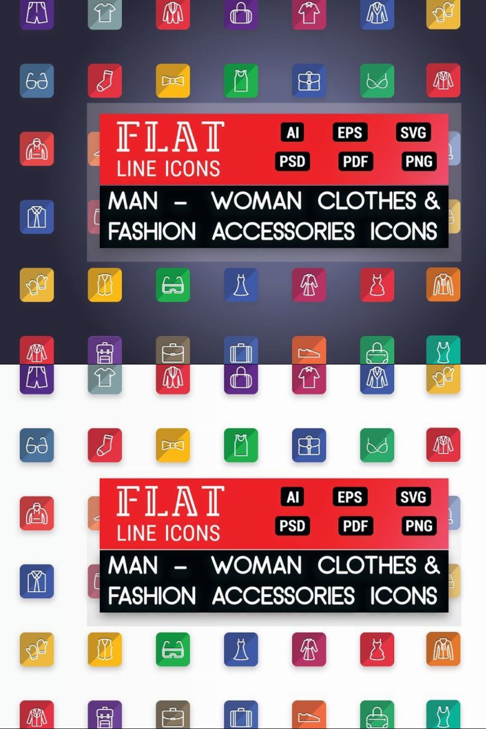 Clothes & Fashion Accessories Icons pinterest preview image.