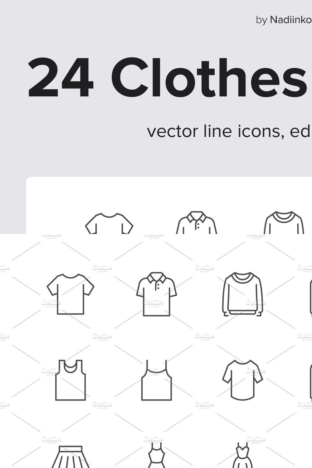 Clothes Line Icons - 3 pinterest preview image.