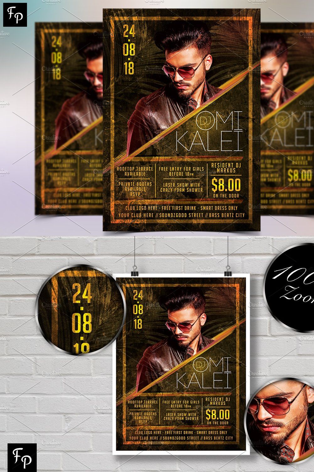 Club Dj Flyer pinterest preview image.