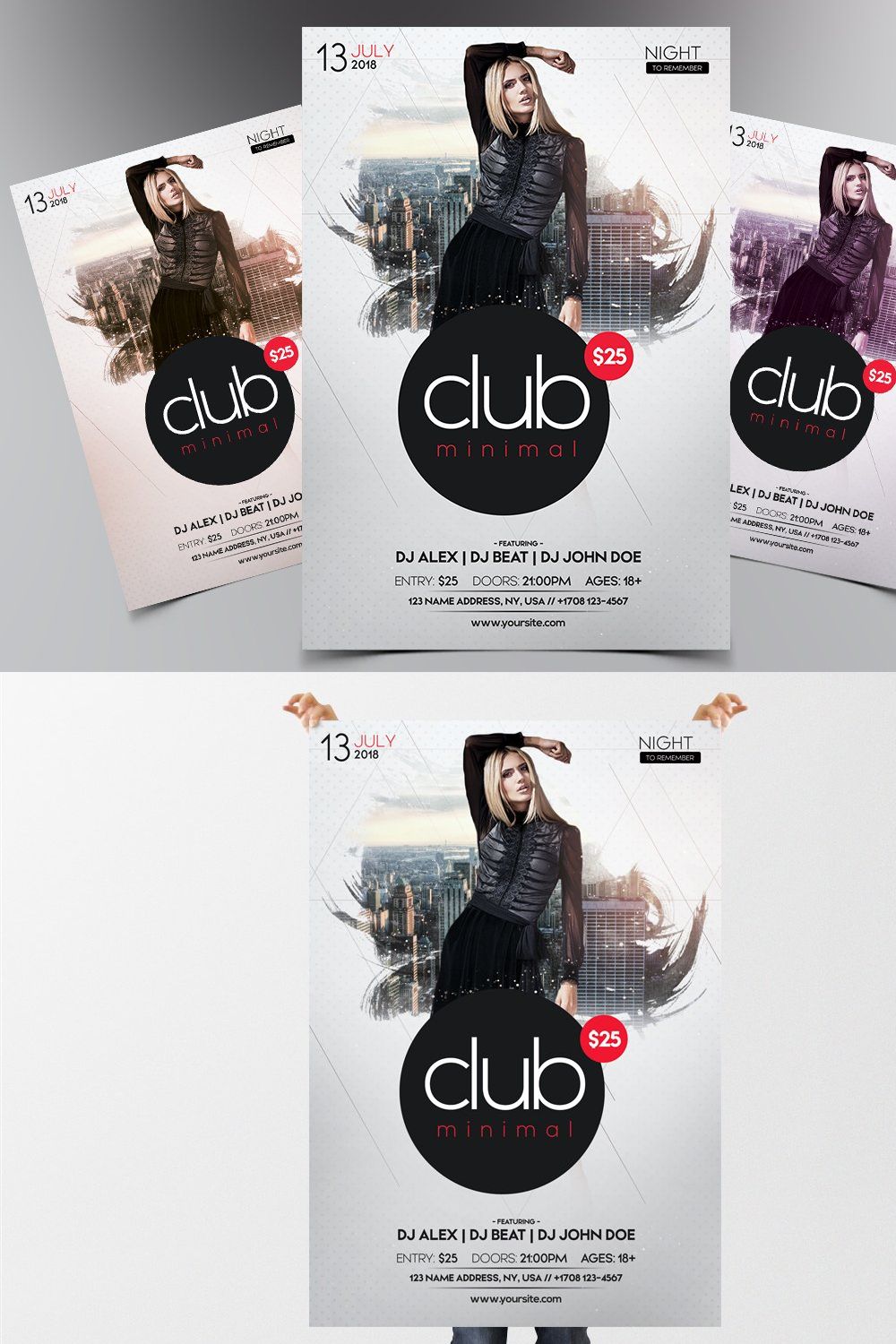 Club Minimal - PSD Flyer Template pinterest preview image.