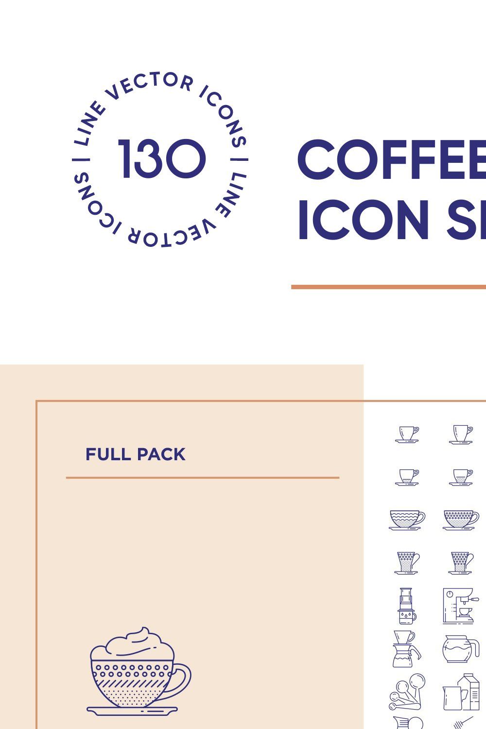 Coffee House Line Icon Set pinterest preview image.