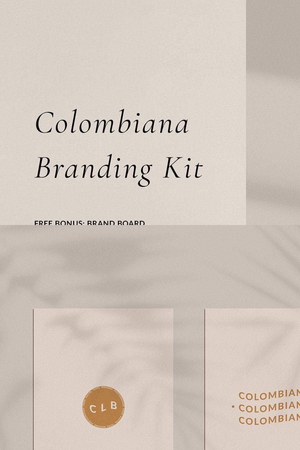 Colombiana Branding Kit pinterest preview image.