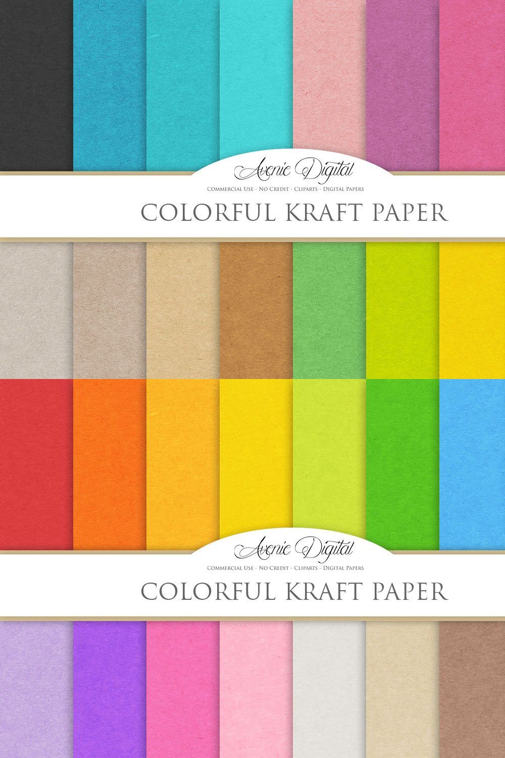 Colorful Kraft Paper Textures pinterest preview image.