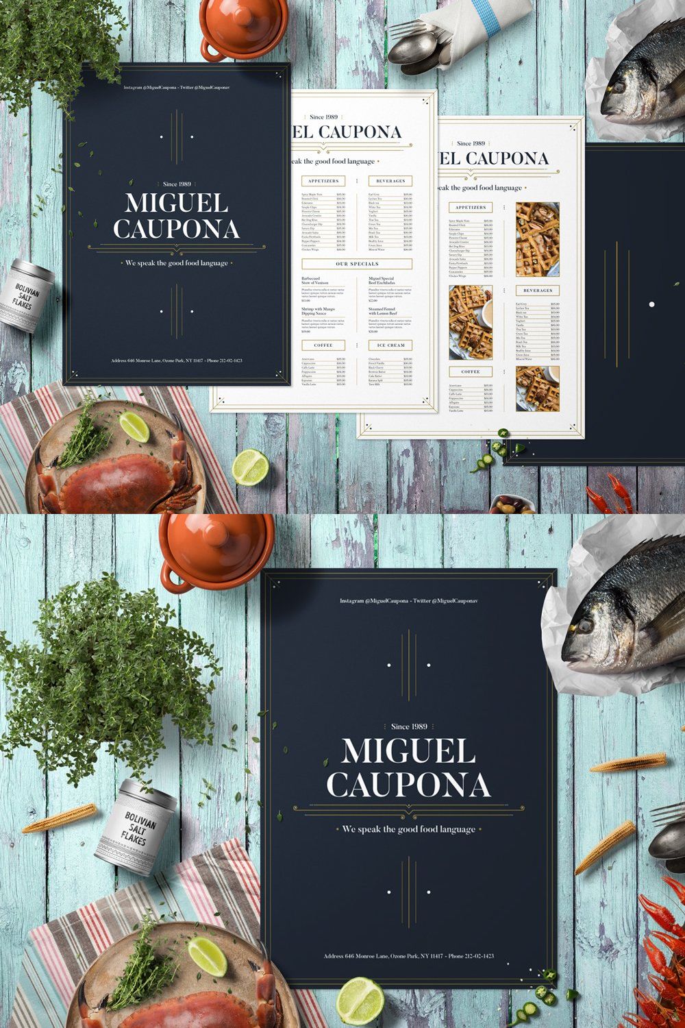 Complete Restaurant Menu Set pinterest preview image.