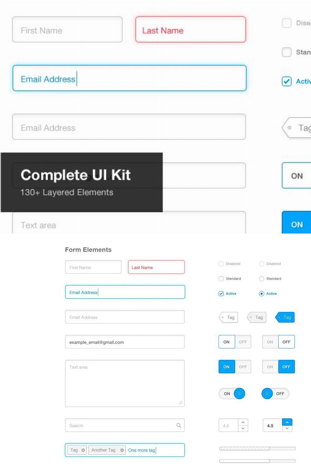 Complete UI Kit (PSD) pinterest preview image.