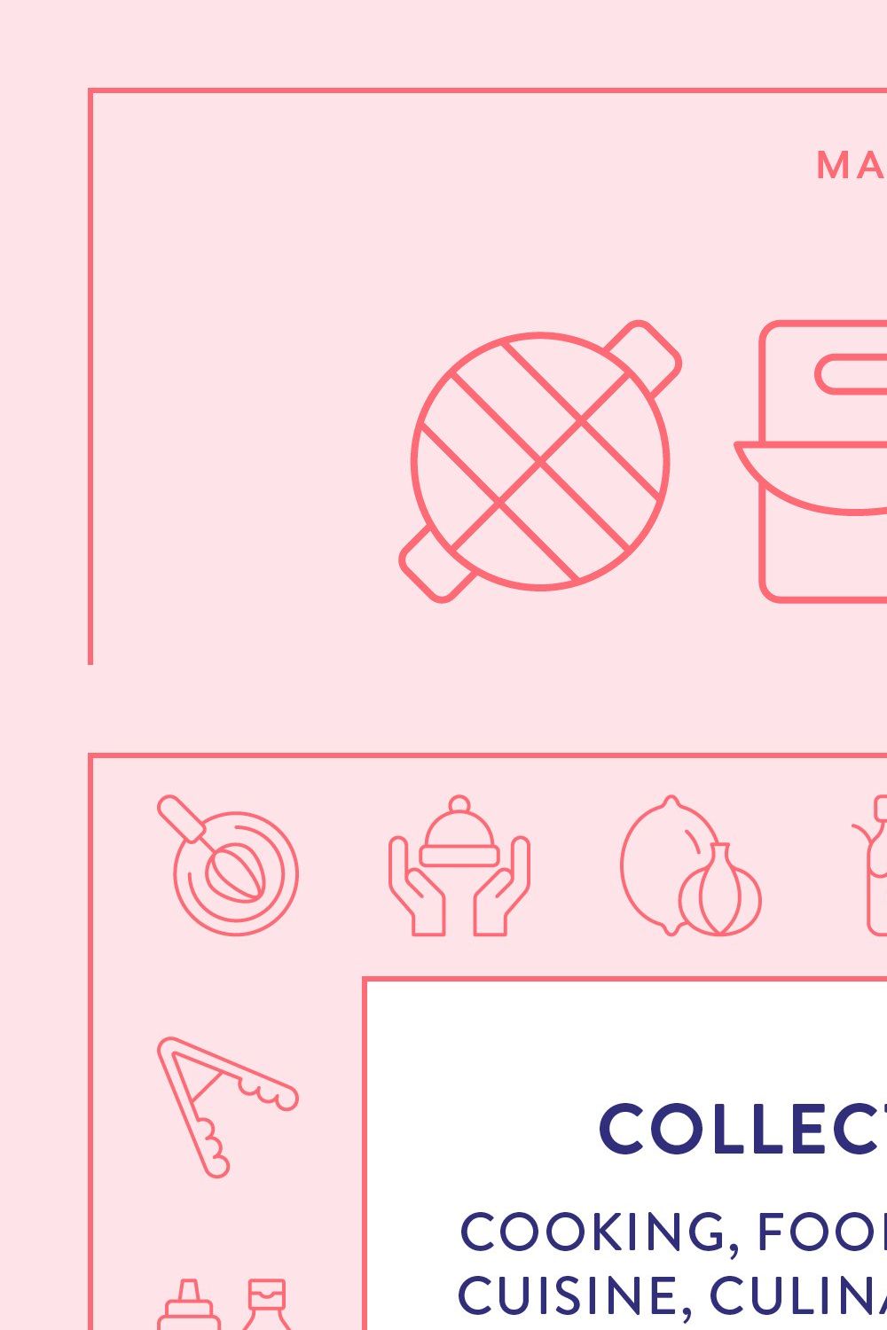 Cooking Line Icons pinterest preview image.