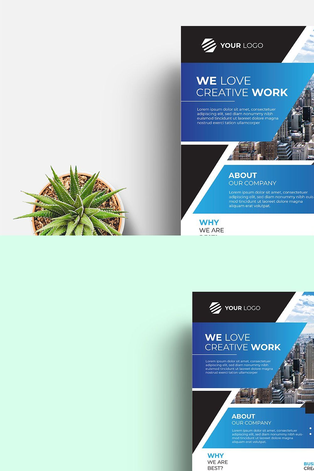 Corporate Business Flyer Template pinterest preview image.