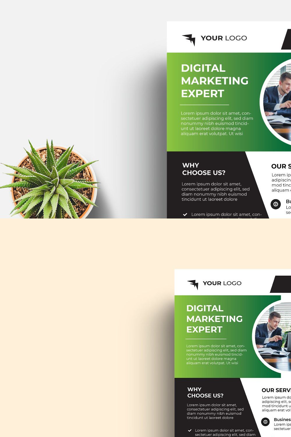 Corporate Business Flyer Template pinterest preview image.