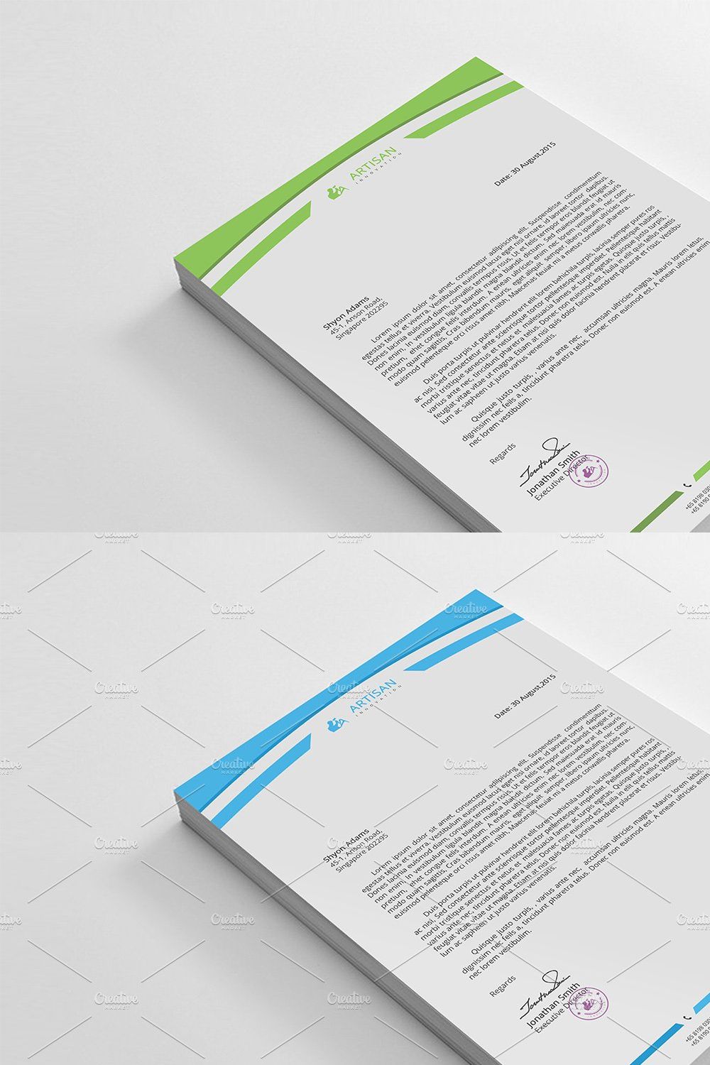 Corporate Letterhead pinterest preview image.