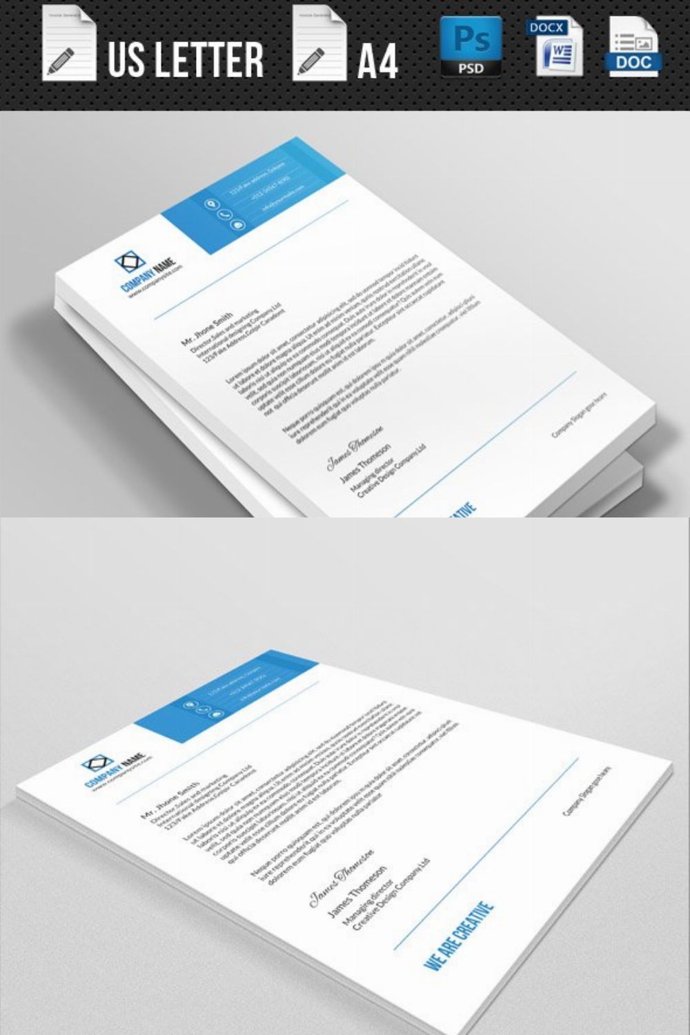 Corporate Letterhead-V01 pinterest preview image.