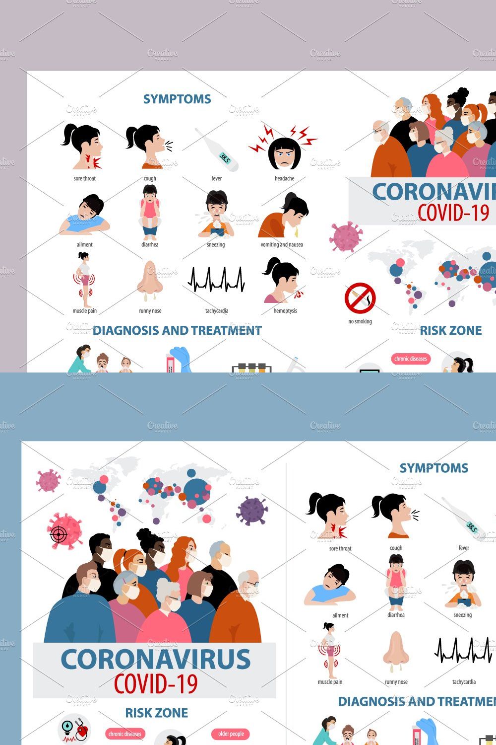 COVID-19 pandemic infographics pinterest preview image.