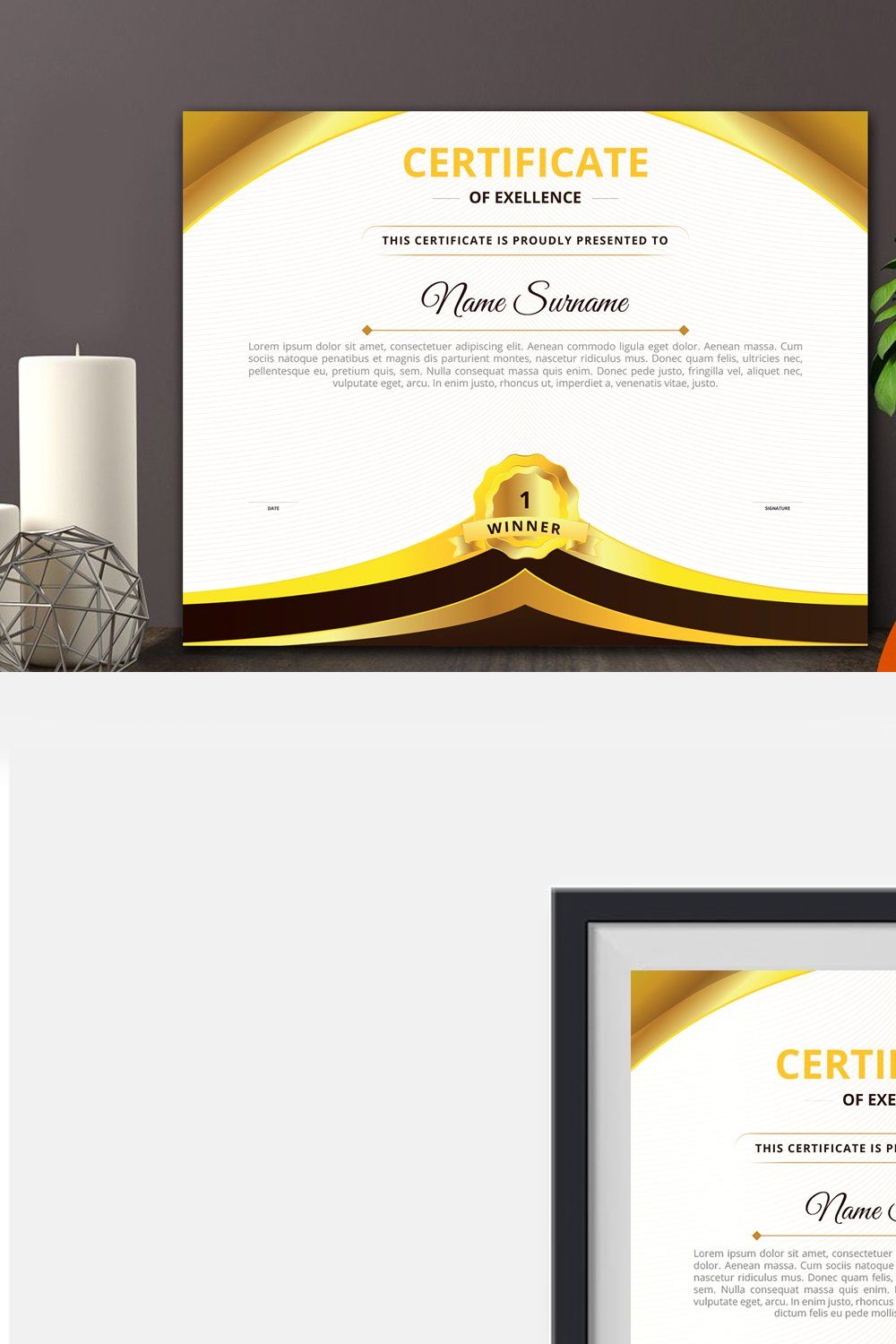 Creative Certificate of Appreciation pinterest preview image.