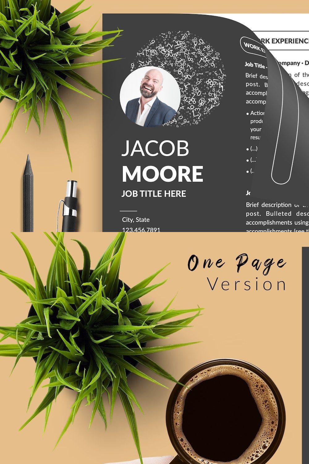 Creative CV Bundle / Resume - Jacob pinterest preview image.