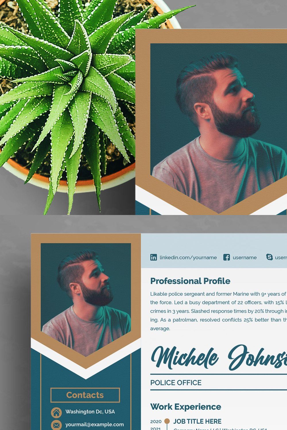 Creative Resume Builder - CV Design pinterest preview image.